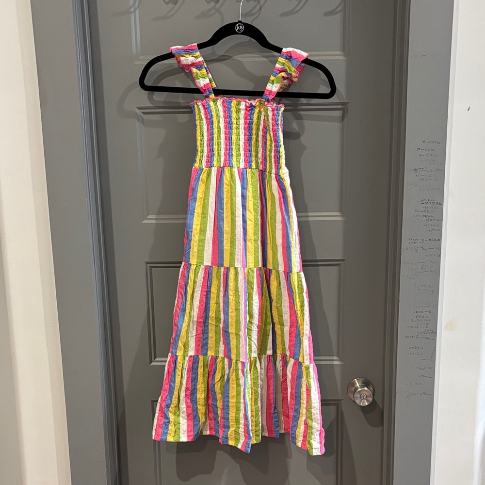 Zunie Multicolor Striped Kids Casual Long Dress
